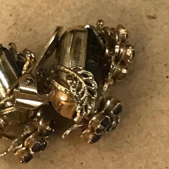 Rare Vintage Alice CAVINESS Purple Art Glass Rhinestone Tassel Designer Set - Picture 9 of 16